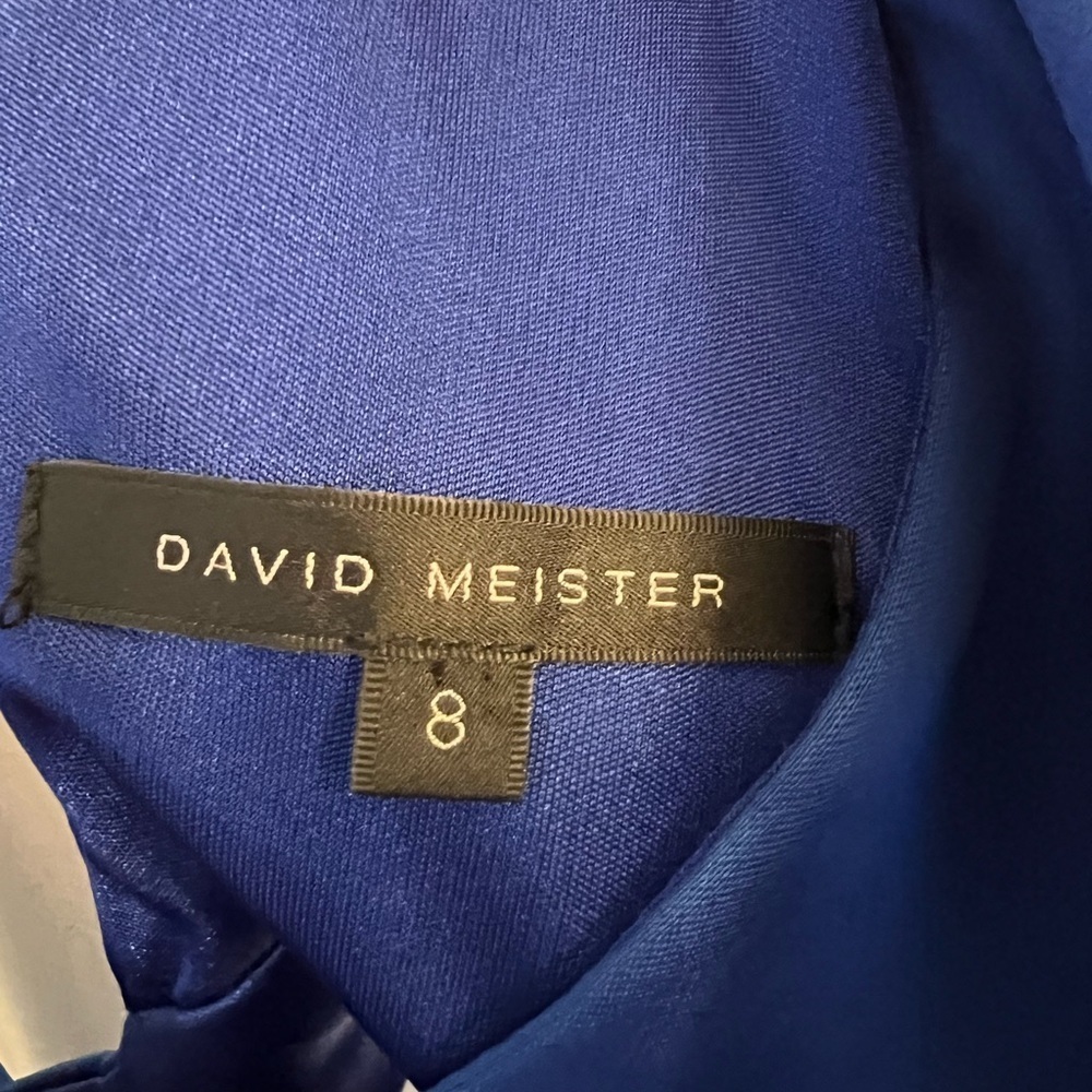 David Meister Royal Blue V-Neck midi dress. SIZE 8. - Picture 3 of 8